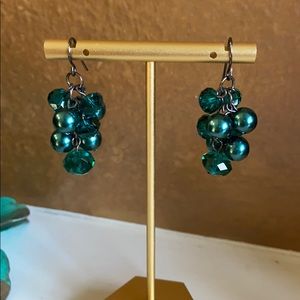 Teal colored Fashion earrings